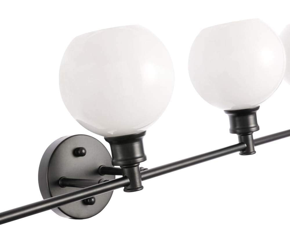 Living District Collier 5-Light Metal Wall Sconce in Black and Frosted White