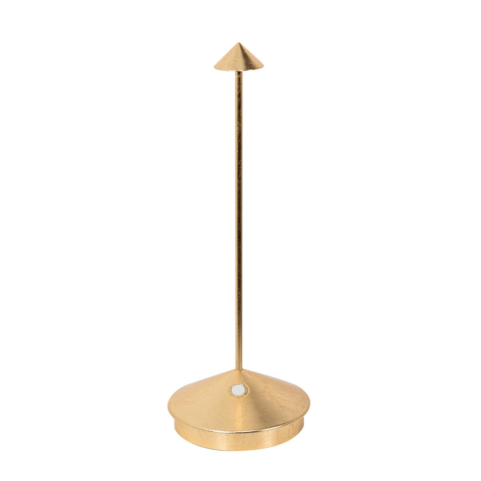 Zafferano, Pina Pro Lamp with Gold Leaf, Rechargeable Cordless Table Lamp with Touch Controls, Usable as an Indoor Lamp, Dimmer,
