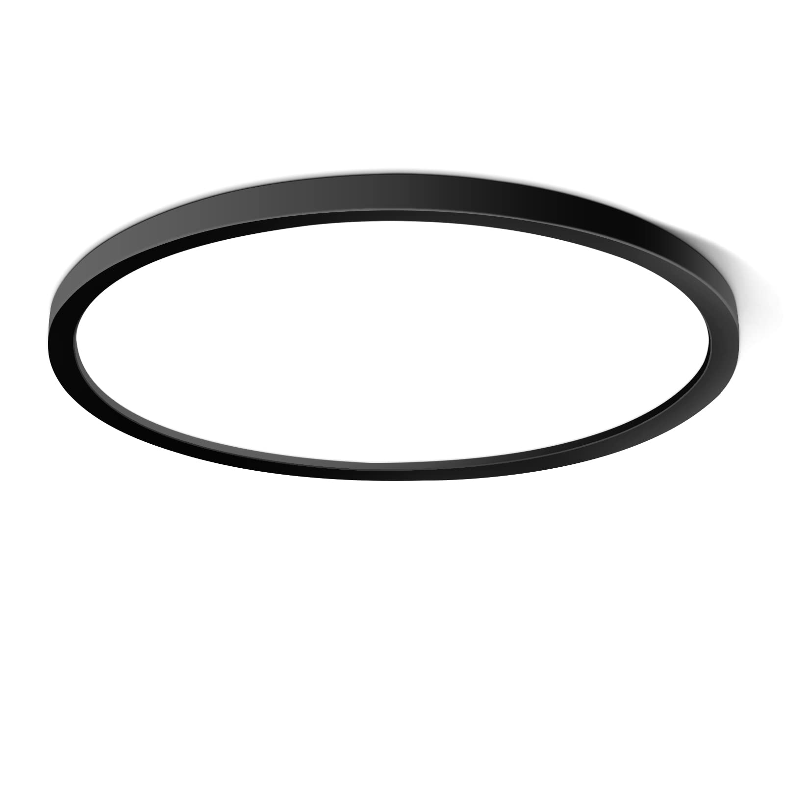 9 Inch Black LED Flush Mount Ceiling Light, 5000K Daylight White Low Profile, 18W 1800LM, Round Slim Flat Ceiling Fixture for Cl