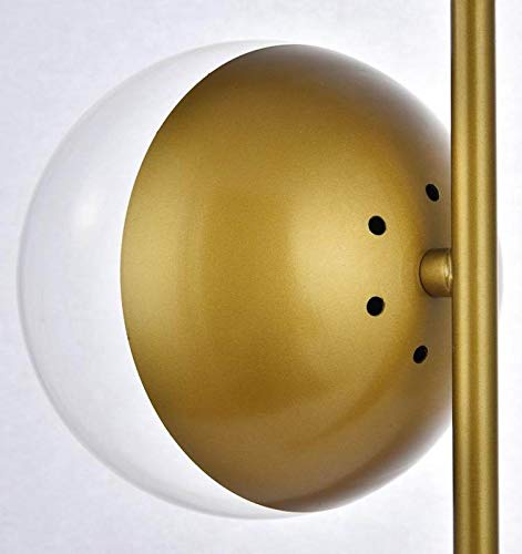 Living District Eclipse 1 Light Brass Table Lamp With Clear Glass