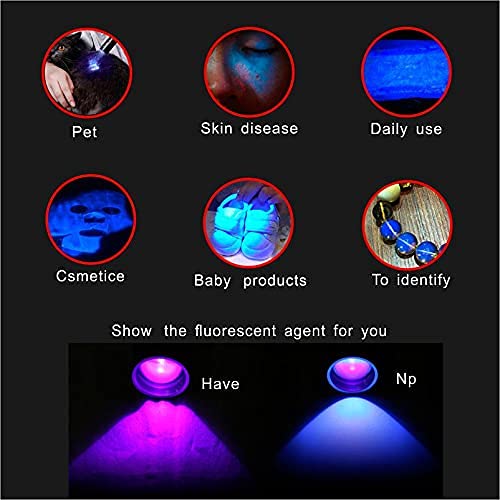 LELUOHQ UV Penlight Flashlight 2 Pack, Mini LED Tactical Torch, High Lumens, Aluminum, Purple Light