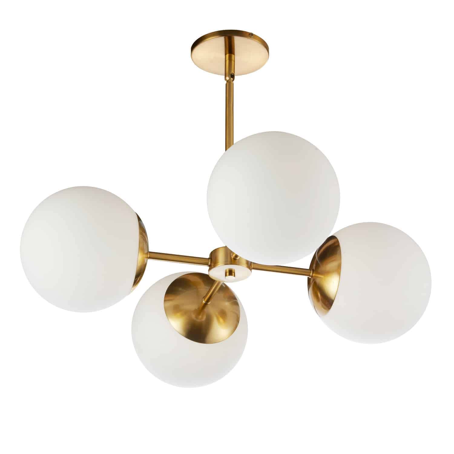 Dainolite 4 Light Chandelier, Aged Brass Finish, Model DAY-244C-AGB