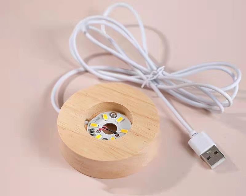 BITTZOOT 3D Galaxy Crystal Ball Night Lamp,Solar System Dolphin Crystal Ball Night Light, USB Table Colorful LED Wooden Crystal