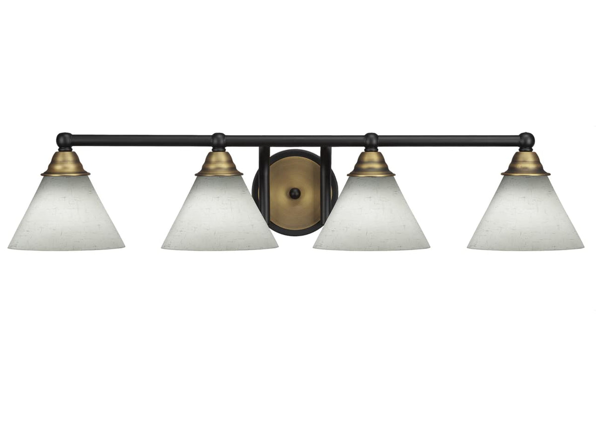 Toltec Lighting Paramount 4 Light Bath Bar In Matte Black & Brass (3424-Mbbr-312)