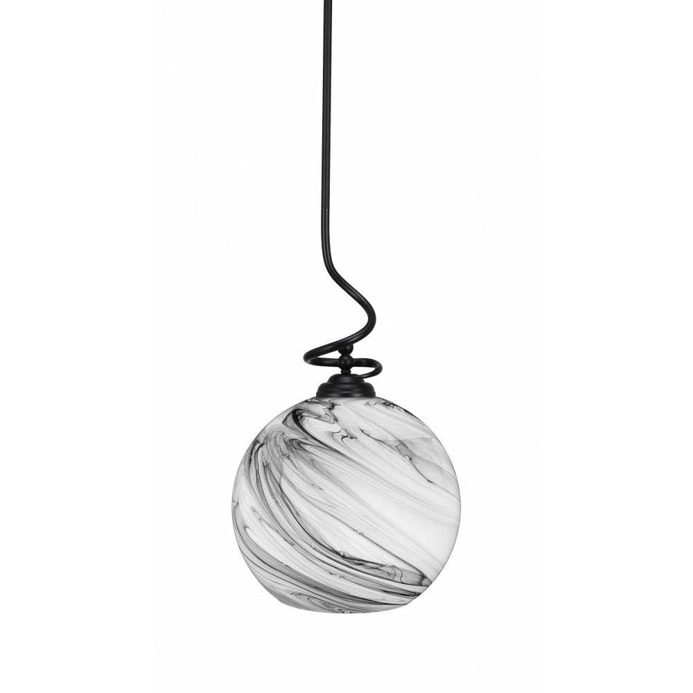 Toltec Lighting Capri 1 Light Pendant in Matte Black (900-MB-4399)