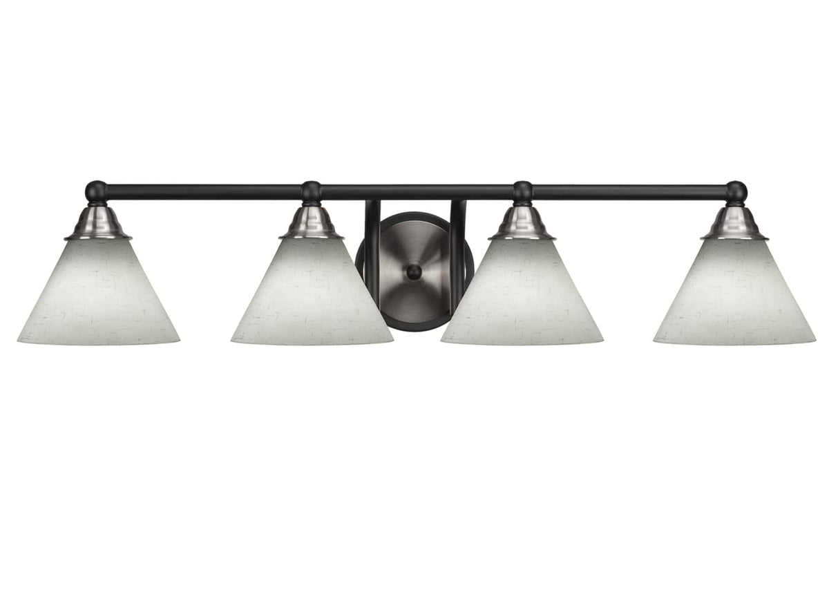 Toltec Lighting Paramount 4 Light Bath Bar In Matte Black & Brushed Nickel (3424-Mbbn-312)