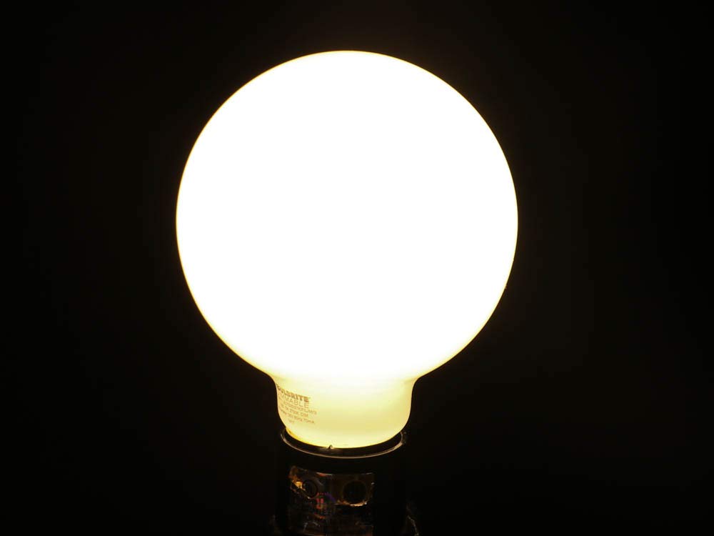 Bulbrite Dimmable 7W G25 Filament LED Bulb, Enclosed/Wet Rated, Warm White Light