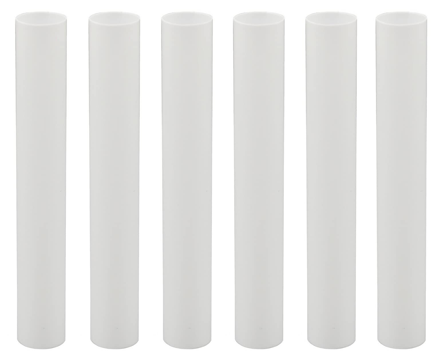 Creative Hobbies Candle Covers Set of 6, 6 Inch Tall White Plastic Chandelier Socket Covers, Candelabra Base, Model VC0S2_1752