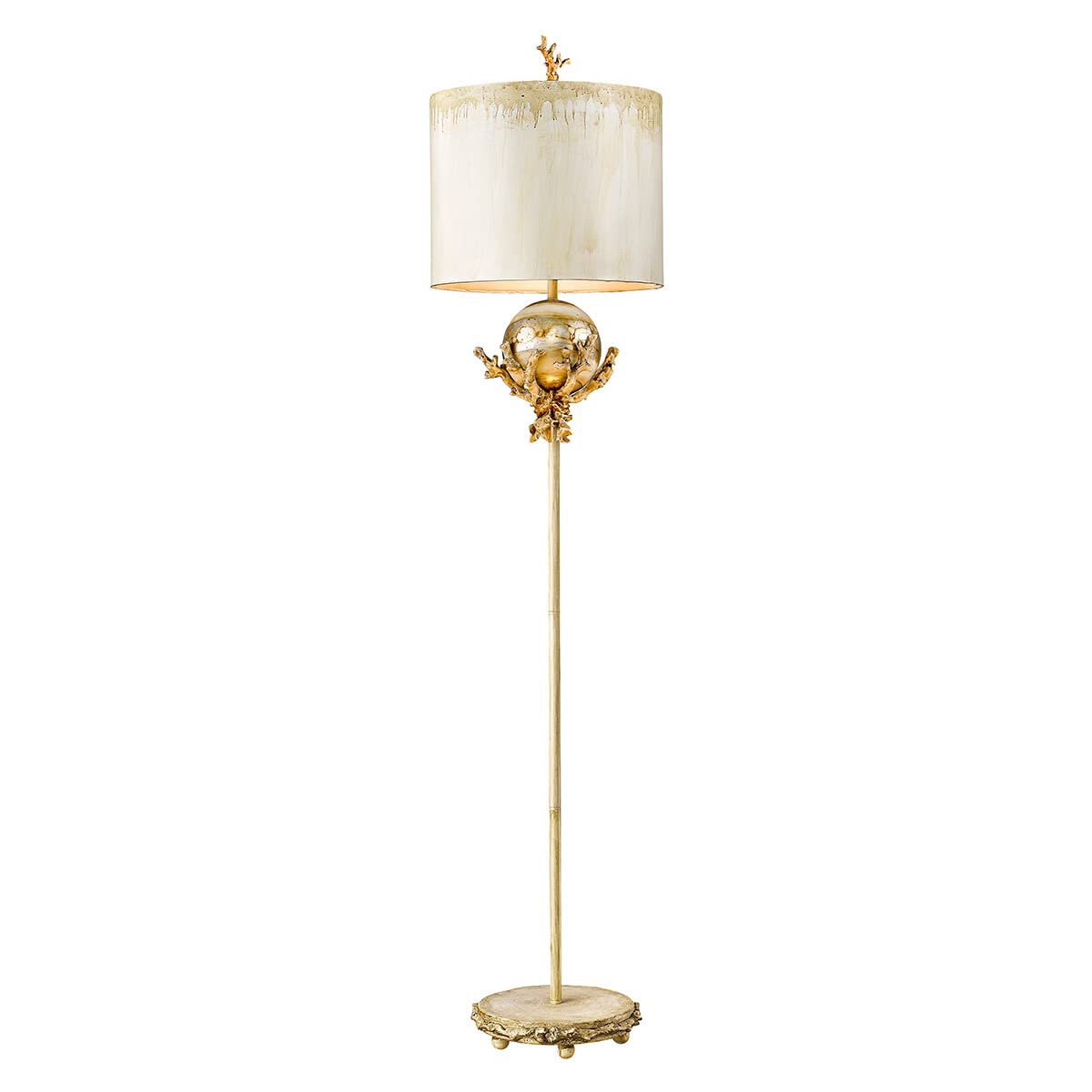 Flambeau Lighting FL1183 Trellis Floor Lamp, Putty Base/Stem with Silver Leaf Orb Element