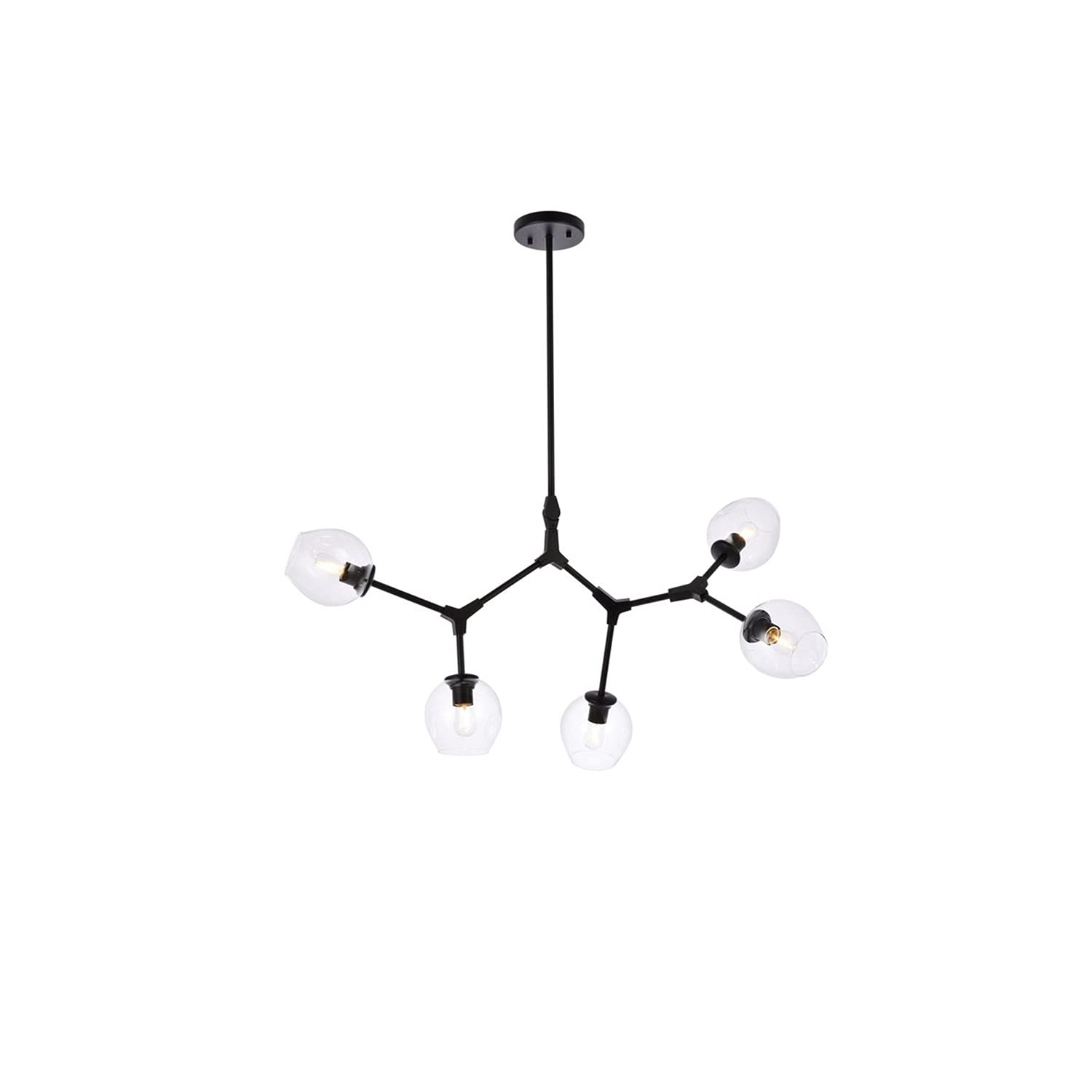Elegant Lighting Indoor Modern Home Decorative Bright Cavoli 5 Lights Black Chandelier