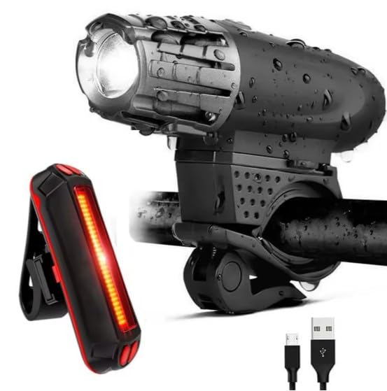 UWILE Ultra Bright Bike Lights for Night Riding Rechargeable Led for Bycicles Weather Resistant Multiple Modes. Tubular mounting