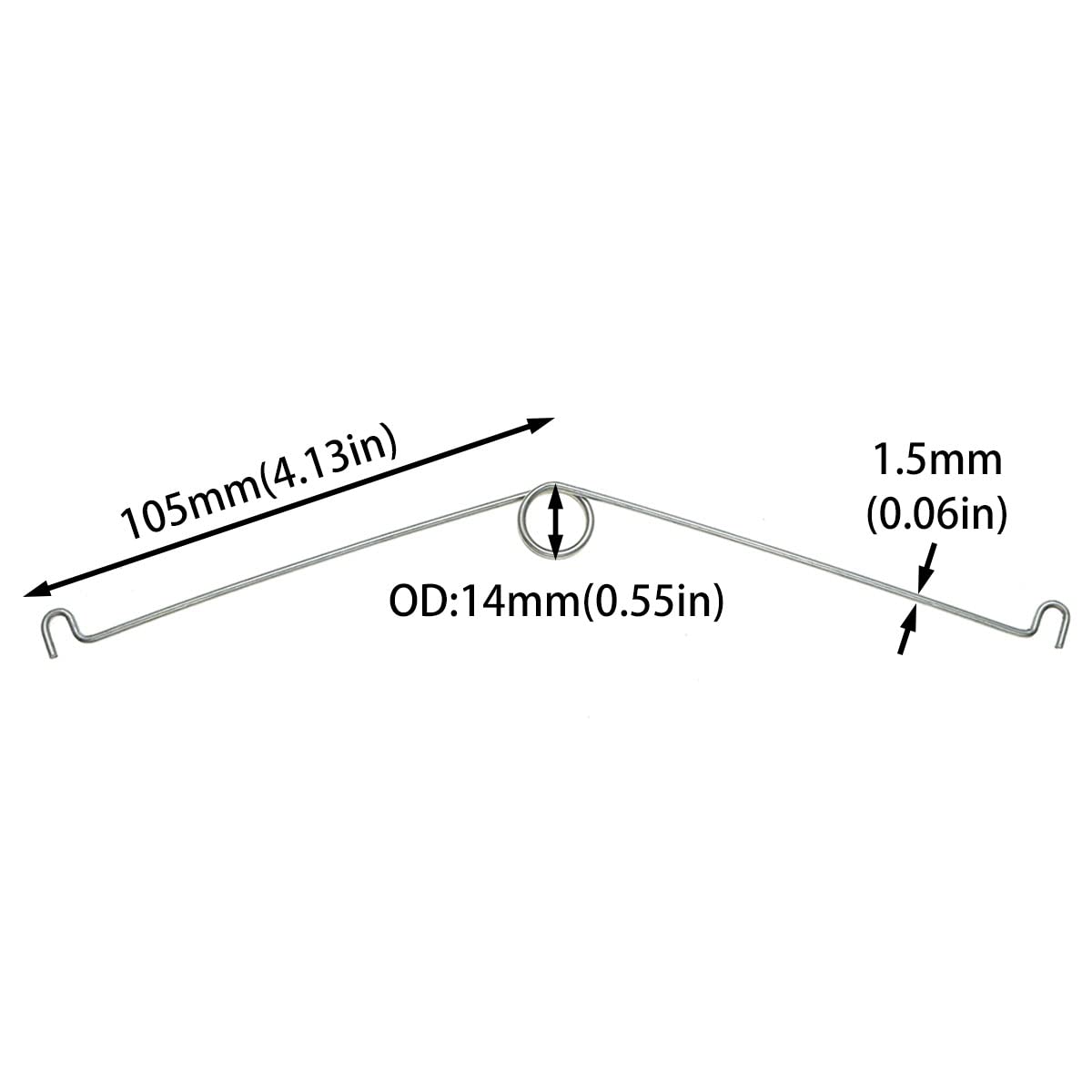 Dghaop 10Pcs Metal Recessed Light Spring Clips Recessed Lighting Trims 7.9&quot; Torsion Spring Recessed Lighting Accessories