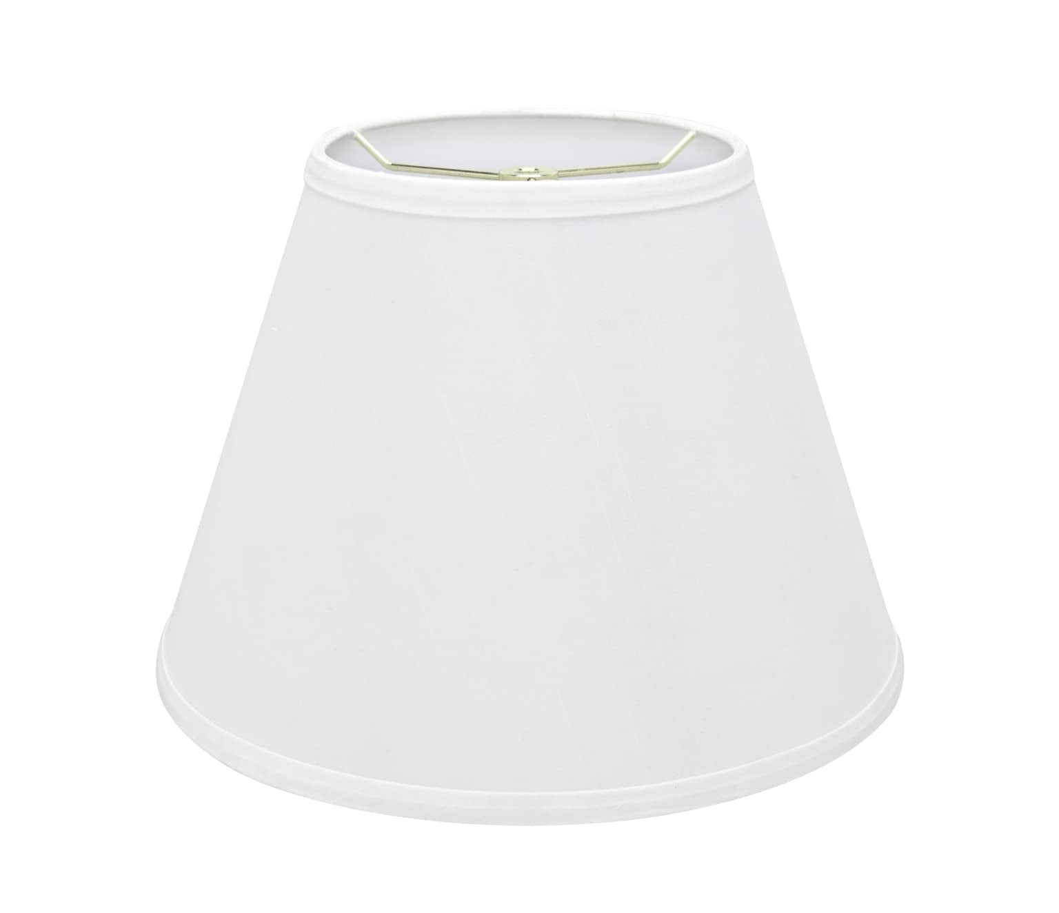 Aspen Creative Lamp Shade, Transitional Empire Shape, Faux Silk, Pearl White, 7in Top x 13in Bottom x 9.5in Slant Height, Model 32188A