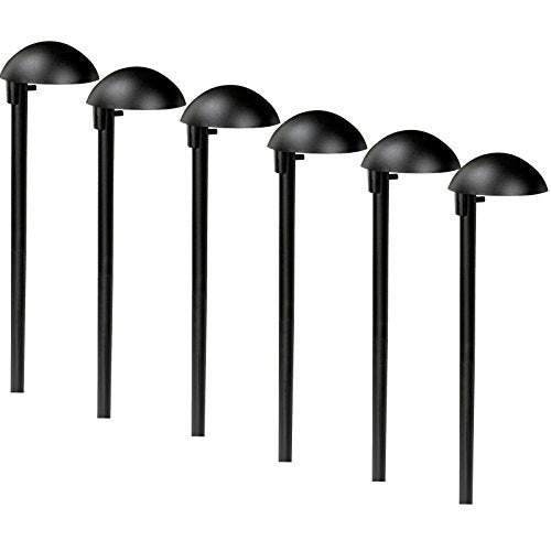Paradise GL22811BK Cast Aluminum Covered Path Light, Low Voltage 11W Incandescent T5 Wedge Bulb, 4.7 x 7.1 x 18.9, Black (Pack o