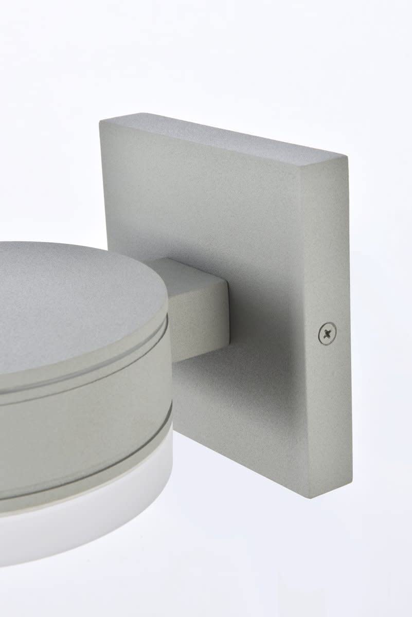 Living District LED Wall Sconce, Modern Decorative Light Fixture, Metal, 5inx6.75inx4.5in, Silver, Model LDOD4013S