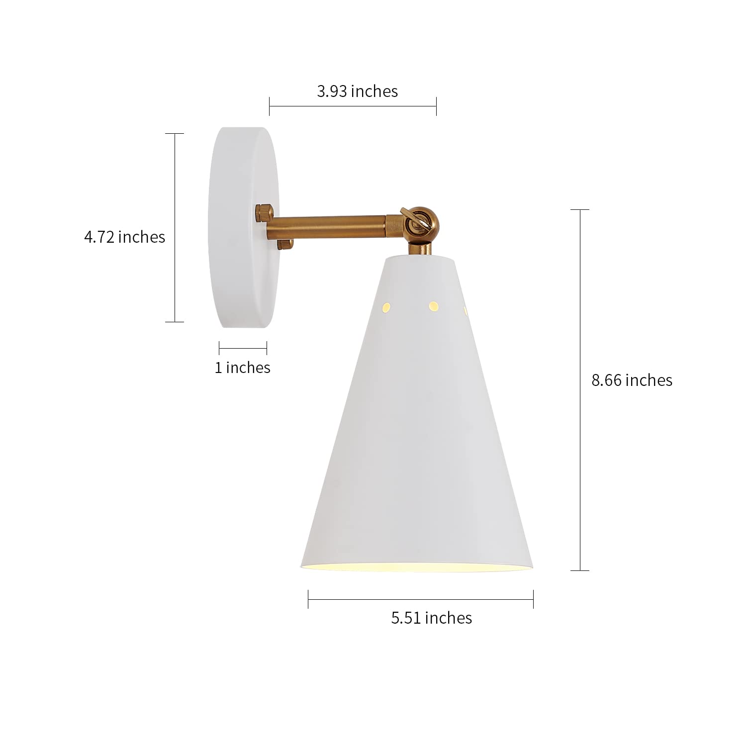Mwz White Modern Wall Sconces Set Of 2, Hardwired Metal Swing Arm Light Fixtures