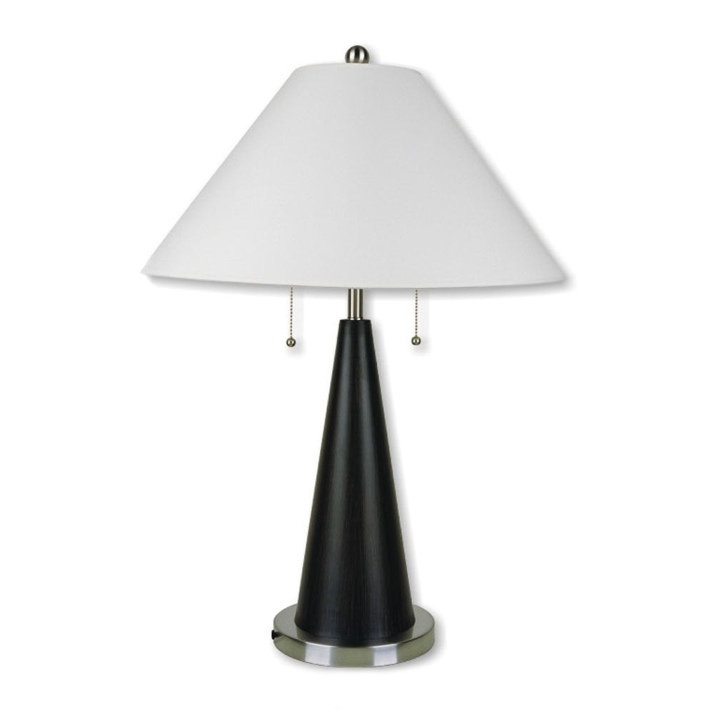 Ore International 28-Inch Black/Silvertone Metal Table Lamp - Stylish Home Lighting