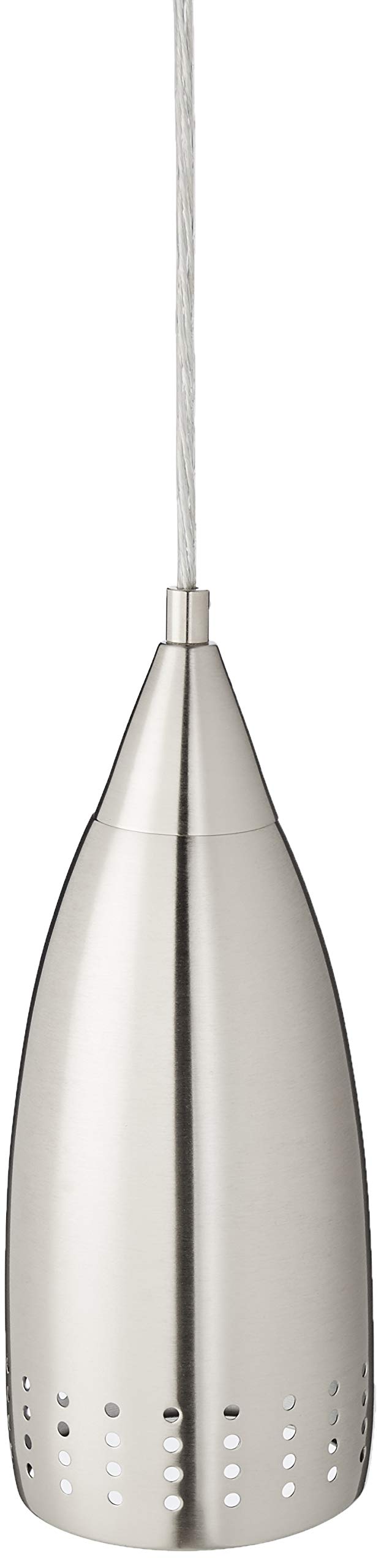 Westinghouse Mini Pendant Light, One-Light, Adjustable, Metal Shade, Brushed Nickel Finish, Model 6101300, White