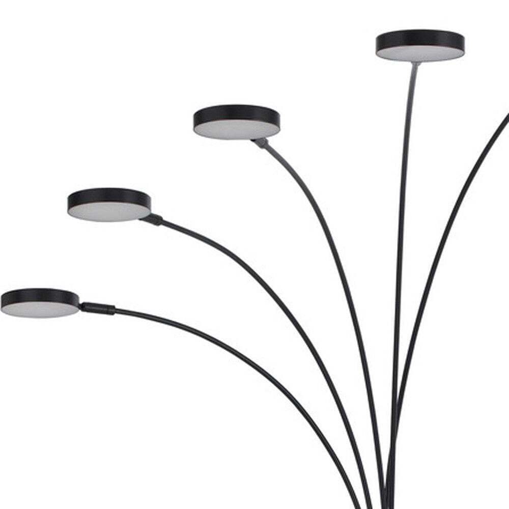 HomeRoots Five Light LED Arc Floor Lamp, 82 in., Metal, Bronze Finish