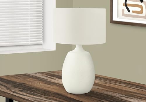 Monarch Specialties I 9609 Lightingtable Lamp, Ivory/Cream Shade, Cream Resin, Contemporary