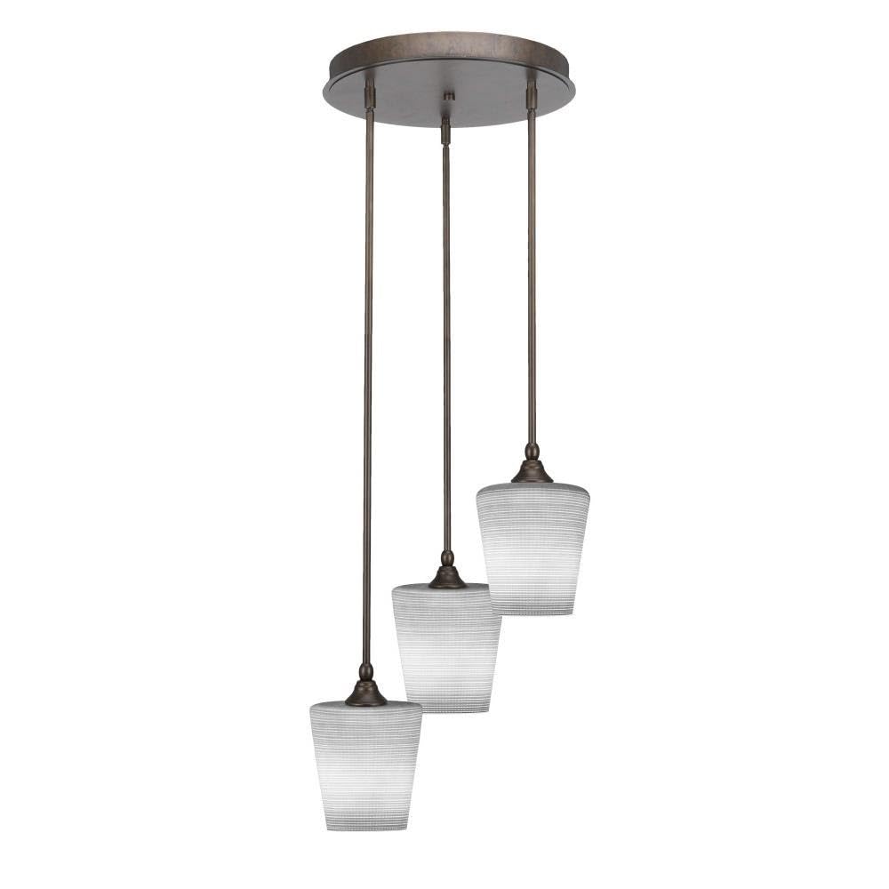 Empire 3 Light Cluster Pendalier in Bronze (2143-BRZ-4031)