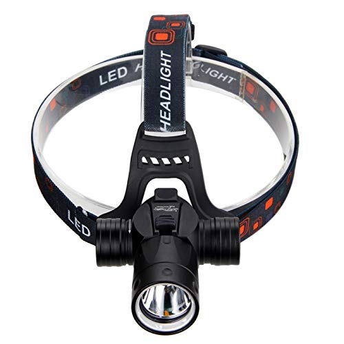 Goldengulf Aluminum Waterproof 1800 Lumen Headlamp - Pocket Size, Black, Model GG-F-1020 for Diving, Hiking, Camping, Fishing
