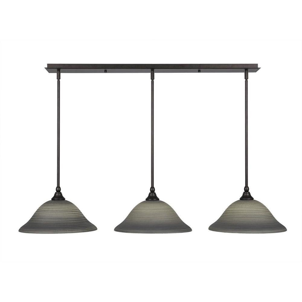 Toltec Lighting 3 Light Linear Pendalier In Bronze (36-Brz-604)