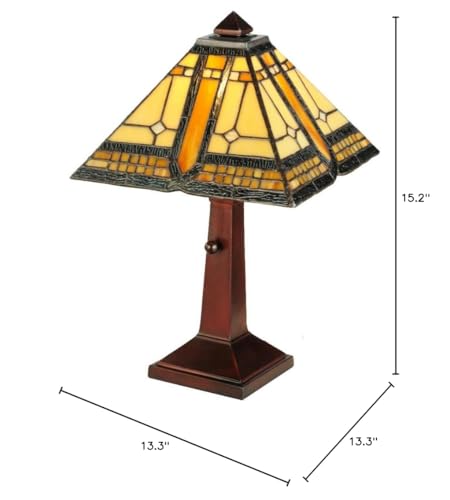 Meyda Tiffany Lighting Fixture, 16in Height, Metal, Mahogany Bronze, Model 142879