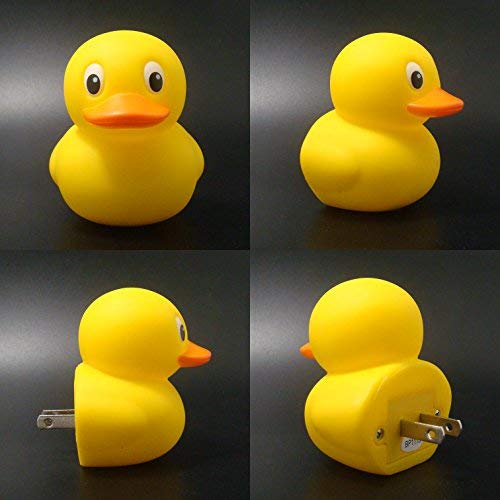 Feihuan 2 Pack Plug In Led Night Light With Cute Duck Dusk To Dawn Sensor Kids Decor Warm White 2700K Classic Kit -Be Safe At Ni