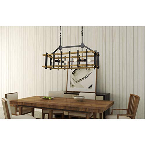 Cal Lighting Fx-3705-6 Transitional Six Light Island Chandelier From Bruck Collection In Bronze/Dark Finish, 18.00 Inches