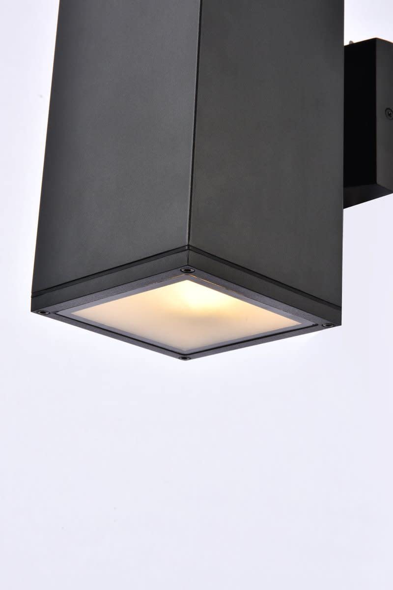 Living District Raine 1-Light Aluminum Outdoor Wall Light in Black Finish