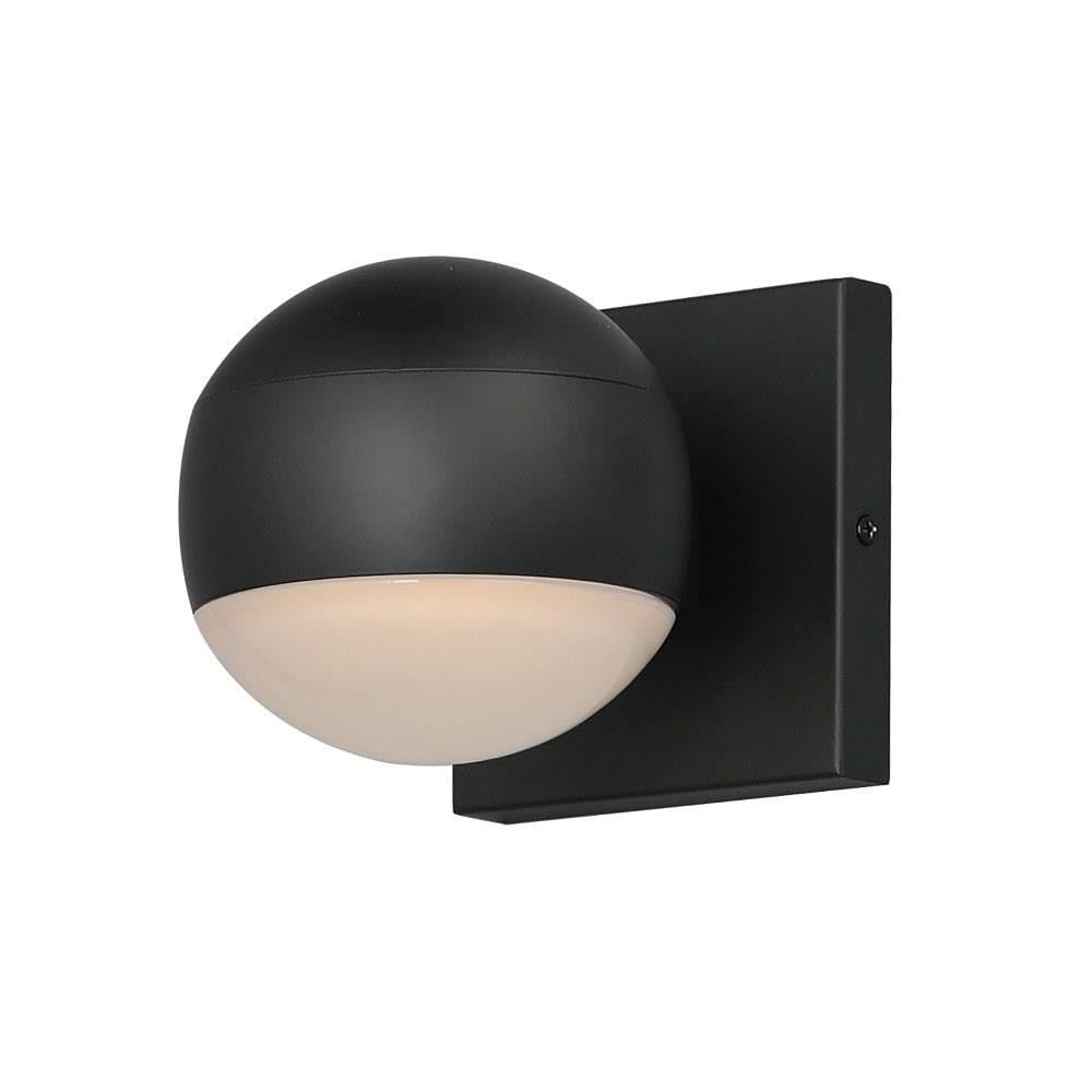 ET2 Lighting Modular 1-Light Outdoor Wall Sconce | Black Finish | Aluminum & Clear and White Glass | Architectural Exterior Wall