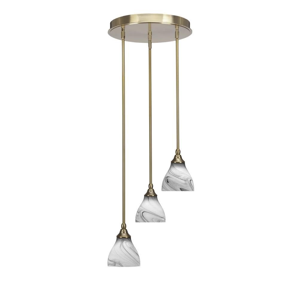 Empire 3 Light Cluster Pendalier in New Age Brass (2143-NAB-4769)