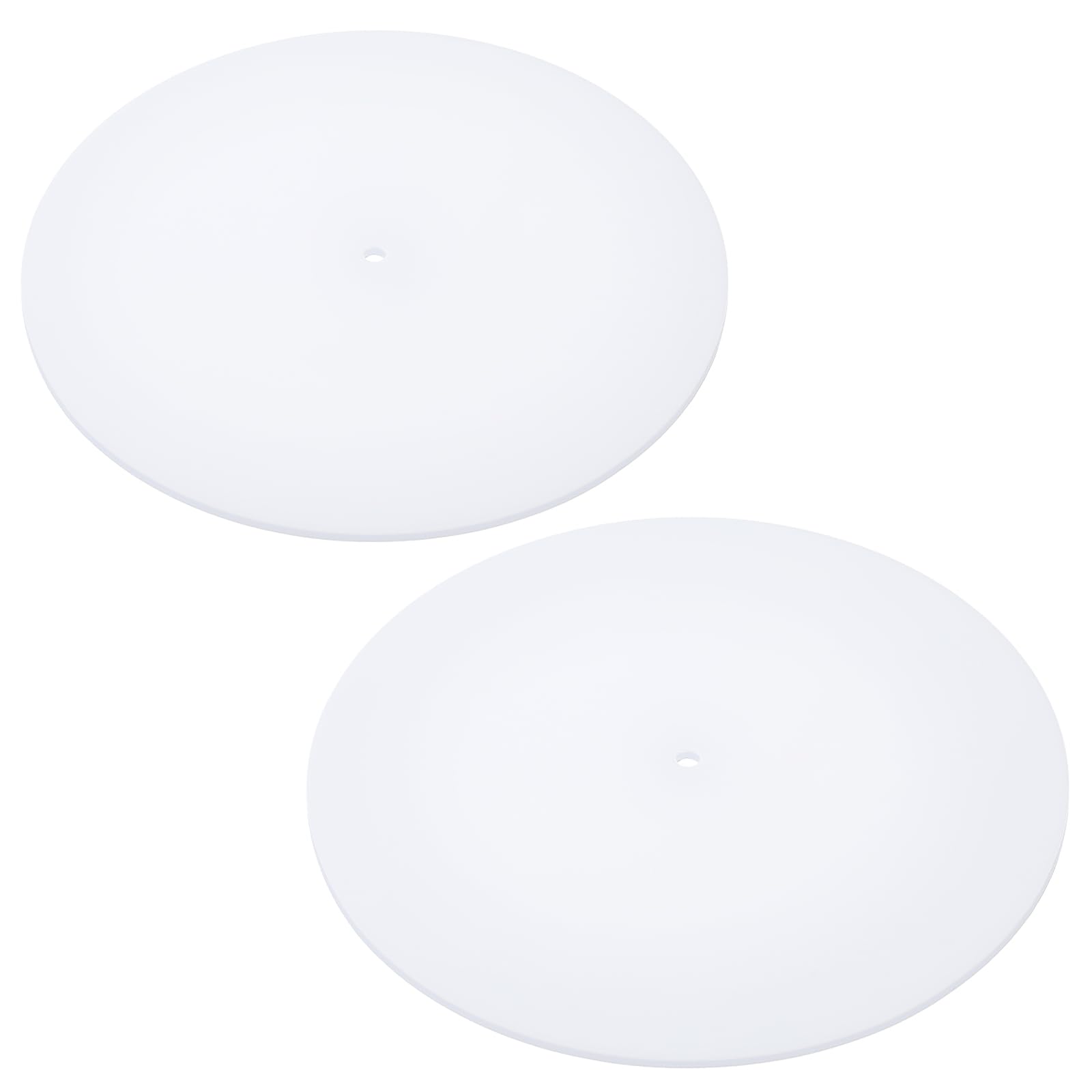 Retisee 2 Pcs Round Lamp Shade Diffuser 11.5 Diameter with 3/8 Center Hole White Acrylic Disc Lamp Diffuser for Drum Style Lamps