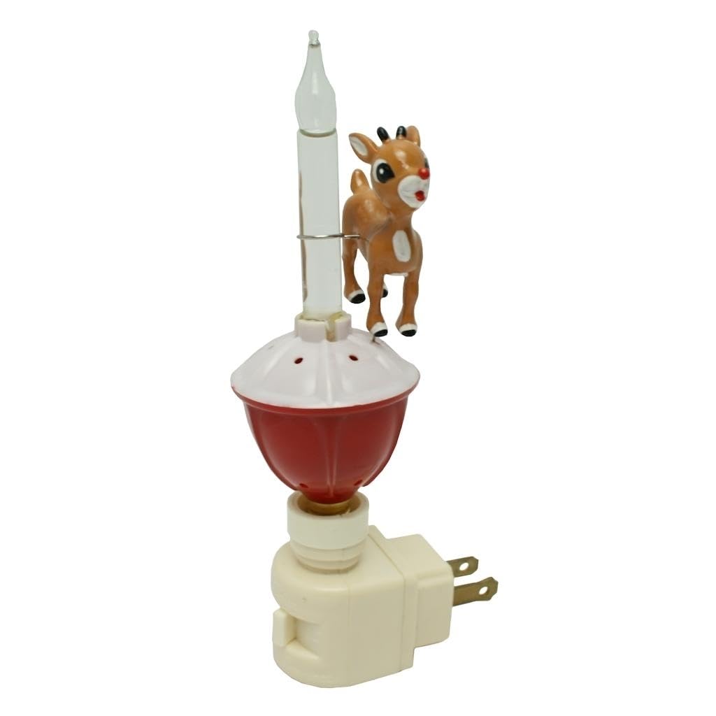 Roman Lights 6.75in Rudolph North Pole Night Light, Resin Material, Model 131771