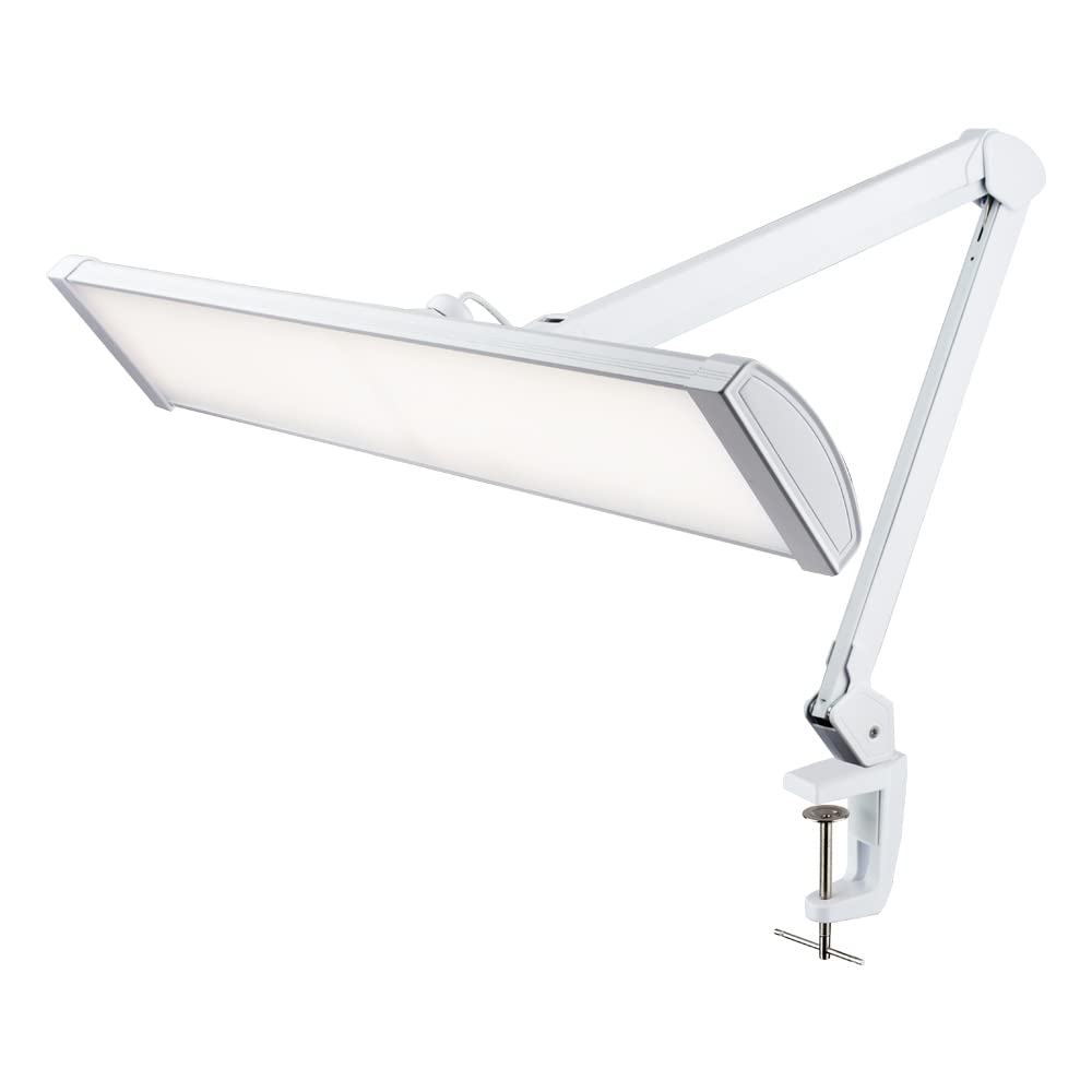 Neatfi LED Desk Lamp, 3,500 Lumen, Dimmable, 45W, 26 Inch Wide Metal Shade, Model 9507LED CCT-C, White