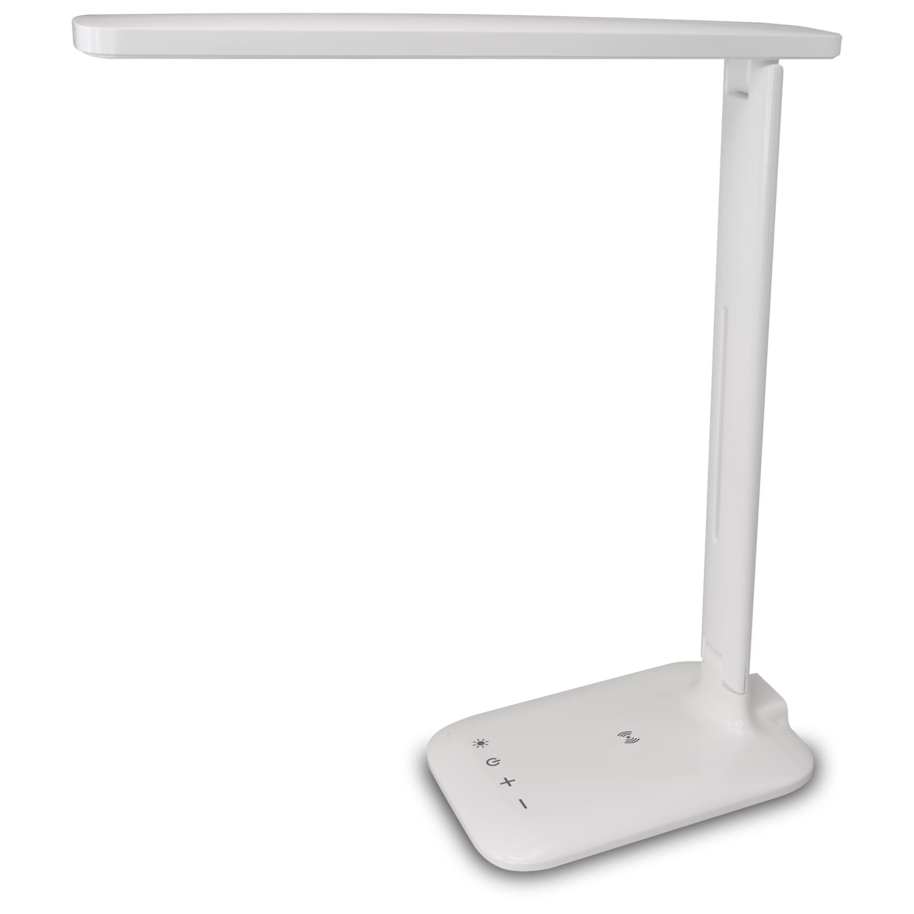 iLive LED Desk Lamp with Wireless Charging, USB Port, Foldable, White (IAQL300W)