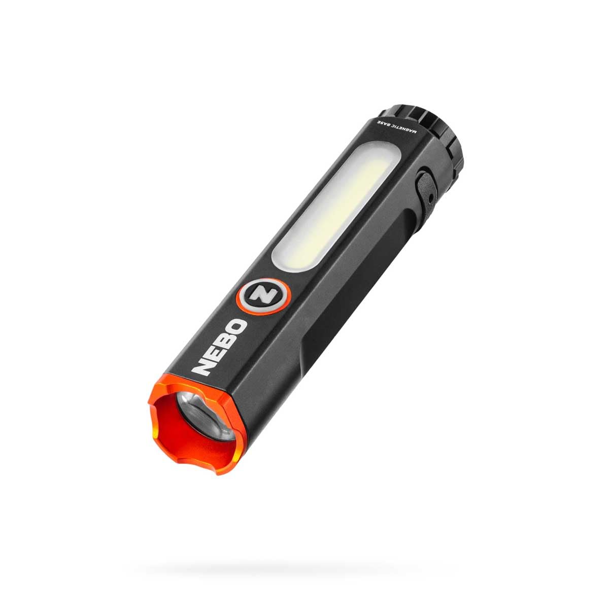 NEBO Mini Larry 500 Pocket Flashlight, 500 Lumens, Rechargeable, Magnetic Base, Waterproof, Anodized Aluminum, Black, Model NEB-POC-1004