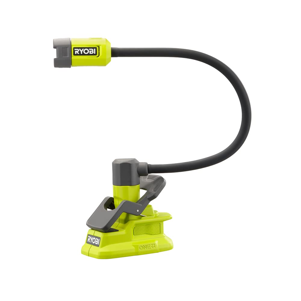 RYOBI 18V ONE+ Cordless Flexible LED Clamp Light PCL665, Green, Plastic