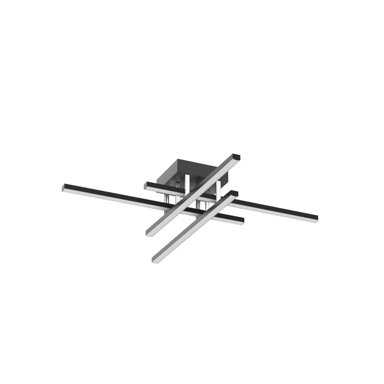 JFHTNFJ Modern Sputnik Ceiling Light Fixture 40w LED Dimmable with Remote Control Ceiling Lighting Black Flush Mount Chandelier