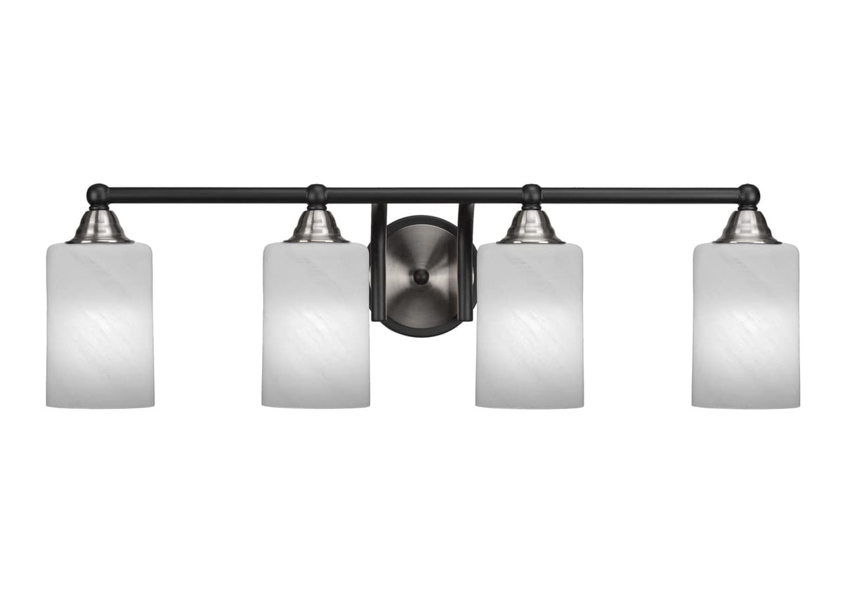 Toltec Lighting Paramount 4 Light Bath Bar In Matte Black & Brushed Nickel (3424-Mbbn-3001)