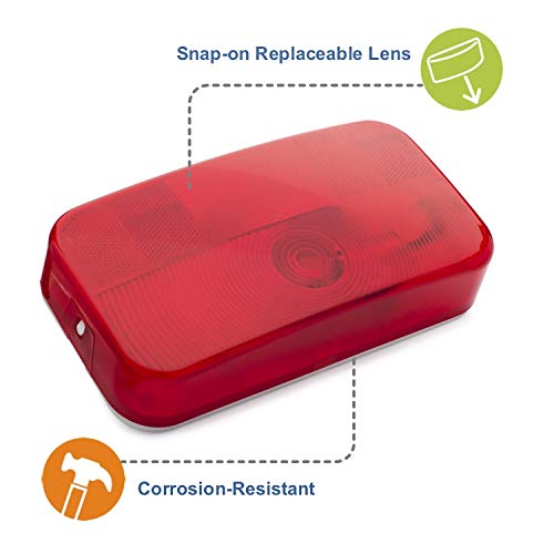 Lumitronics Rv Surface Mount Light - Stop/Turn/Tail For Rv, Trailer, Camper, 5Th Wheel, Motorhome (White)