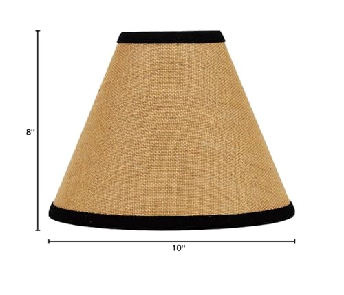 Burlap Stripe Black 10'' Bulb Clip Fabric Lamp Shade By Raghu