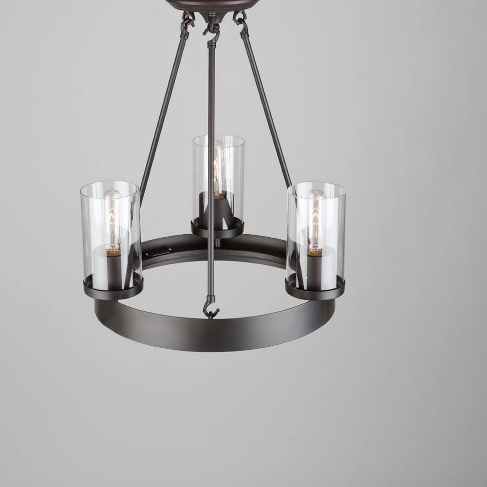 Art Craft Lighting Menlo Park 3-Light Mini Chandelier, Metal, Dark Chocolate, 15.25X36.75X12.00, Ideal For Elegant Home Decor