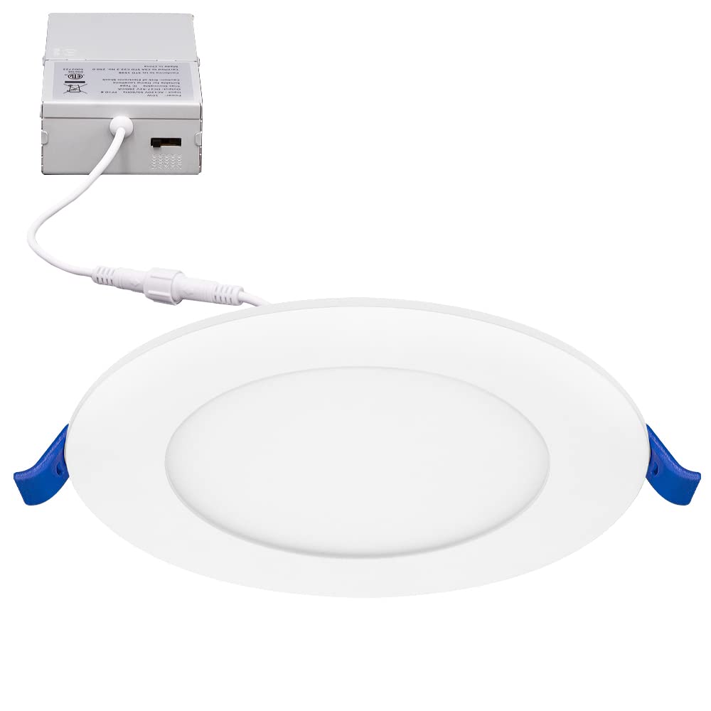 Maxxima 12 Pack 4 in. 5CCT Ultra Thin Recessed LED Downlight - 5 Color Temperature Selectable 2700K/3000K/3500K/4000K/5000K, 750