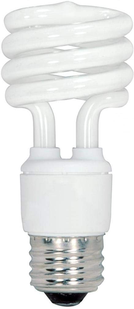 Satco Mini Spiral Compact Fluorescent Light Bulb - 13 Watt, 2700K, 900 Lumens, Medium Base - 4 Count (Pack of 1)