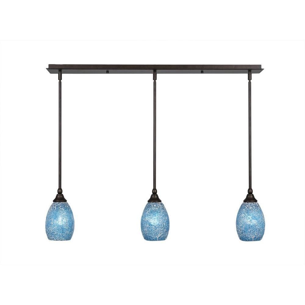 Toltec Lighting 3 Light Linear Pendalier In Bronze (36-Brz-5055)