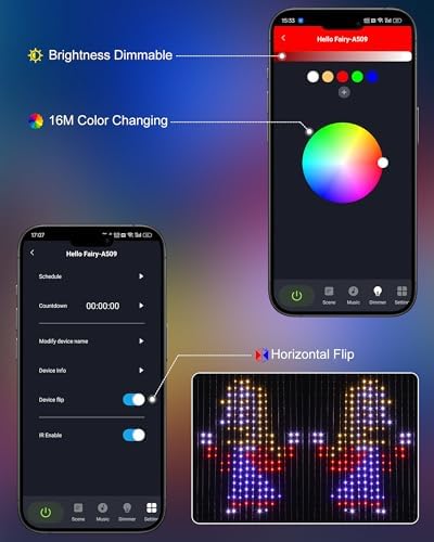 Brightown Smart Curtain String Lights App Controlled - 900 Led Diy Hanging Fairy Light Pattern And Text Programmable, Music Sync With Remote, Waterproof Smart Valentine'S Party Lights Indoor Use