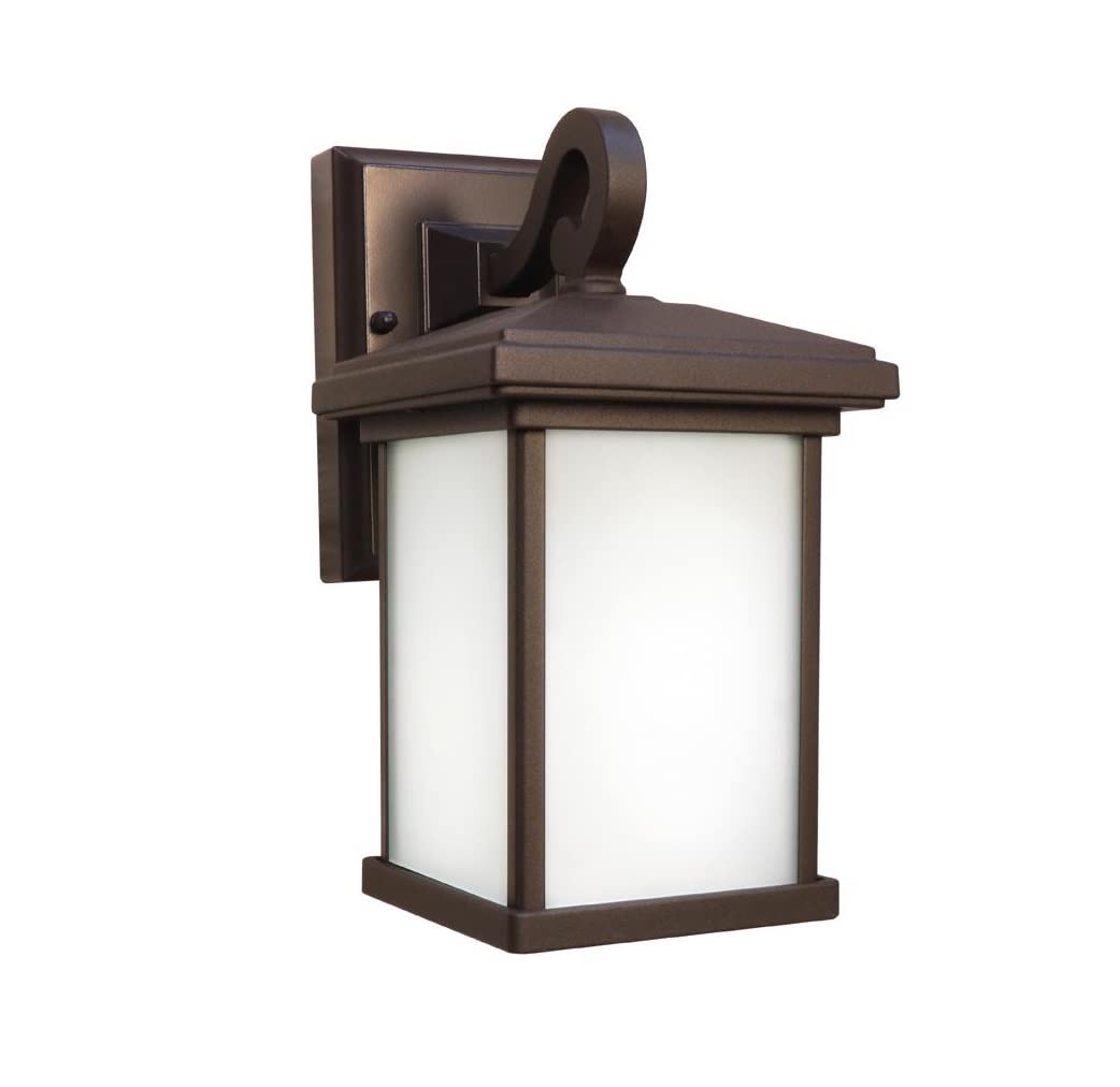 Feit Electric Wall Lantern, Dusk to Dawn, LED, Bronze, Model LAN11SQ/SYNC/BZ, One Size, Plastic
