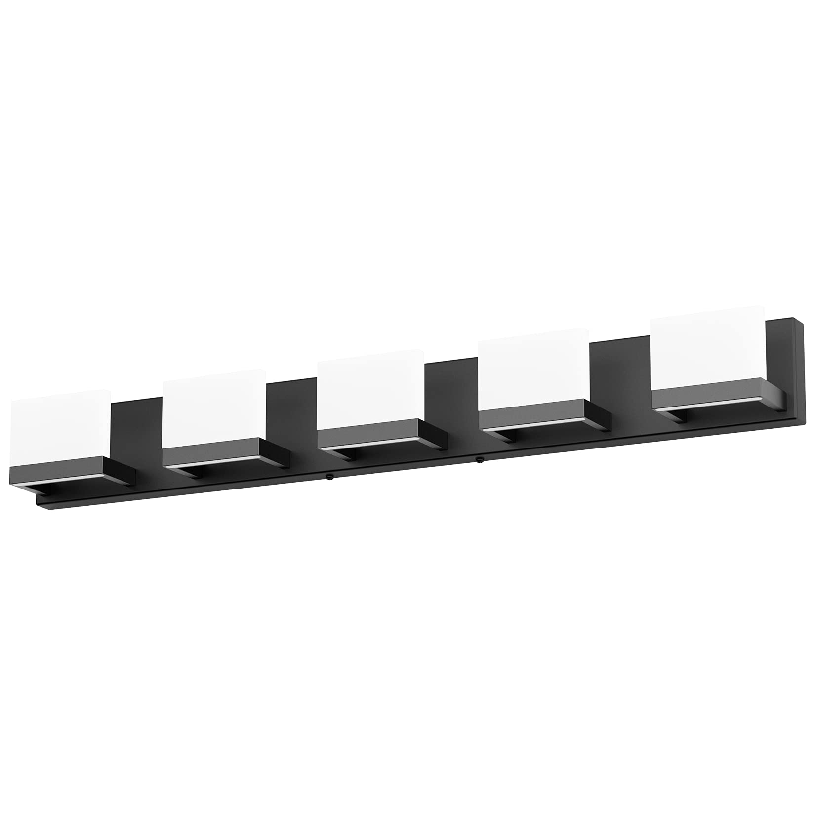 Tipace 5 Lights Modern Black LED Vanity Light Fixture, Matte Black, Model Ca-1103-5T, Up and Down Design for Bathroom Over Mirror